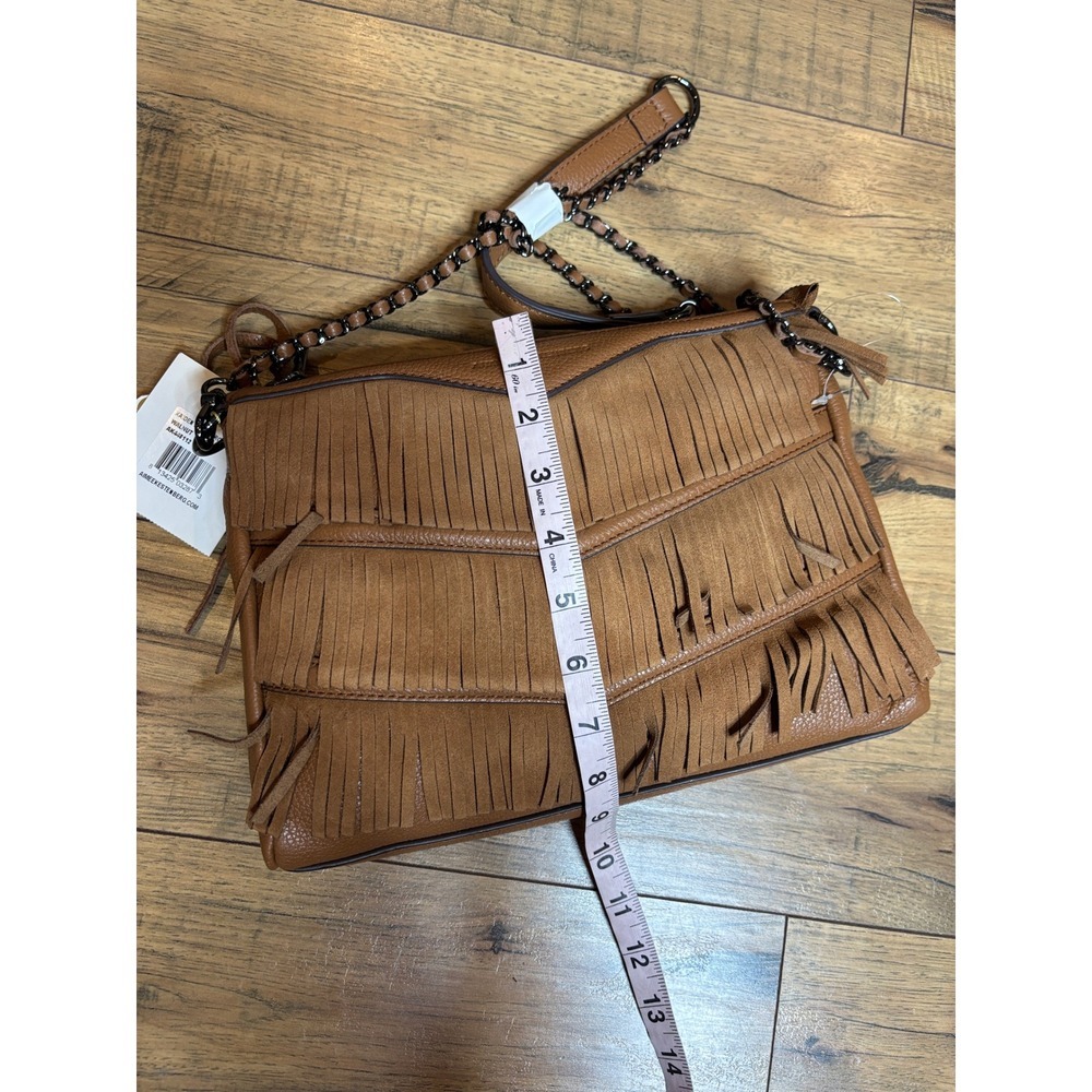 Aimee Kestenberg Kaiden Large Crossbody Walnut Brown Leather Fringe Bag AK448112 - Picture 6 of 12